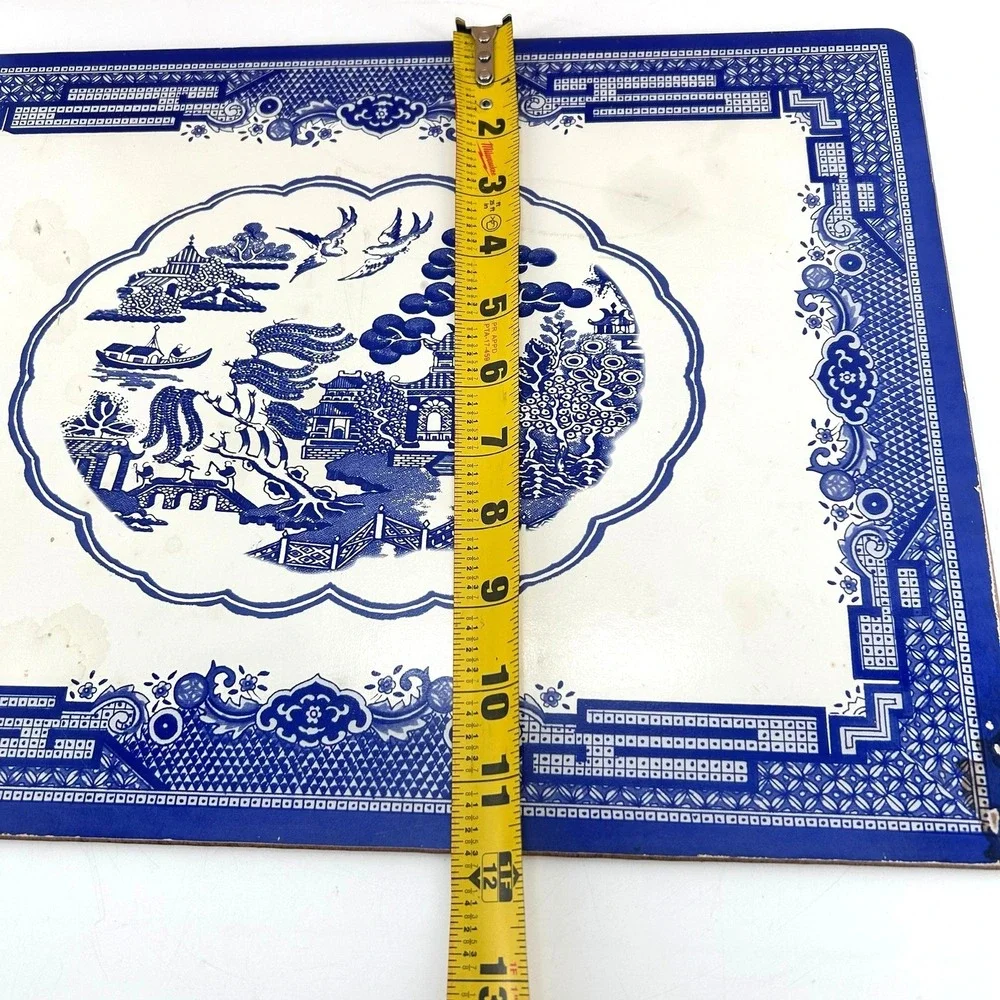 Vrg Manorcraft Blue Willow Cork Backed Placemats Set of 2 Blue White Chinoiserie